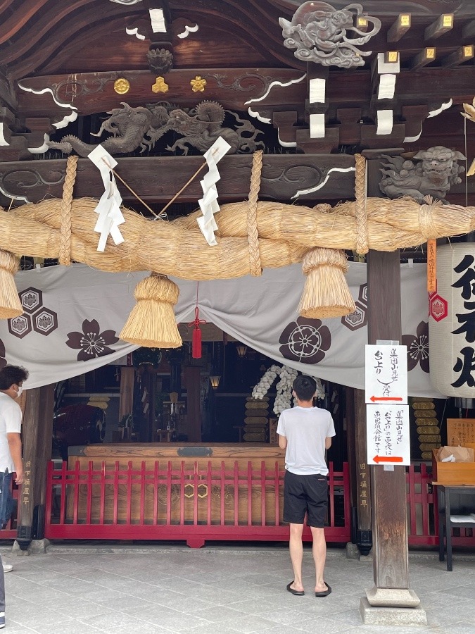 櫛田神社にて