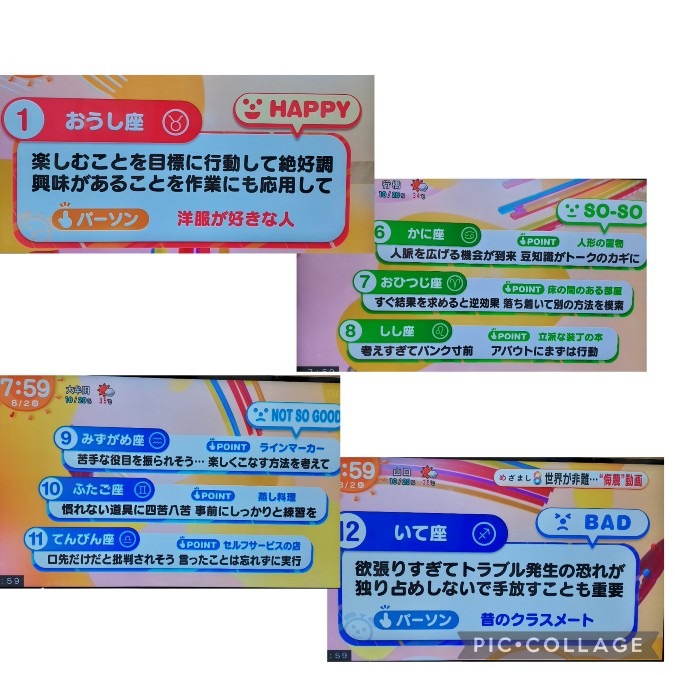 8/2今日の運勢