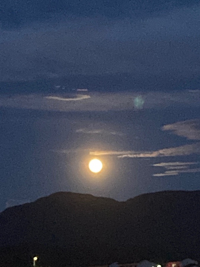 玖珠河川敷から見た月🌕