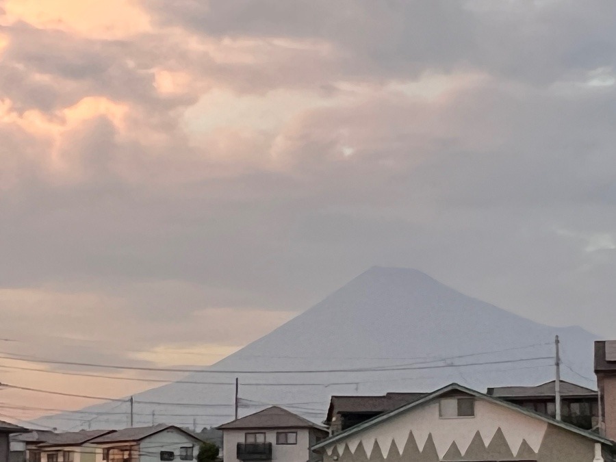 夕暮れの富士山