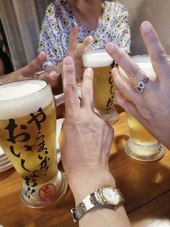 初ピース乾杯