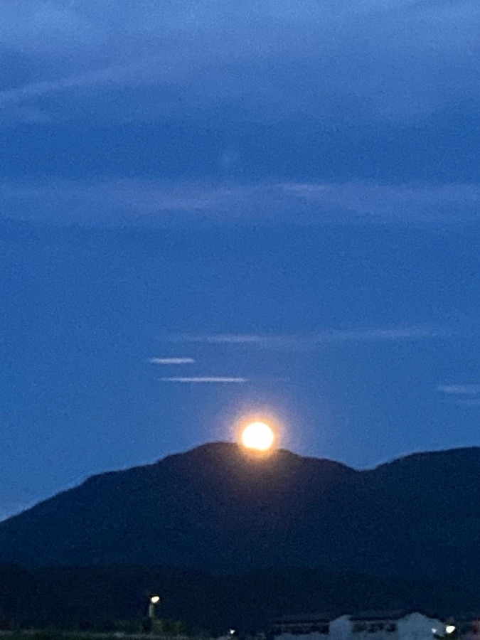 玖珠河川敷から見た月🌕