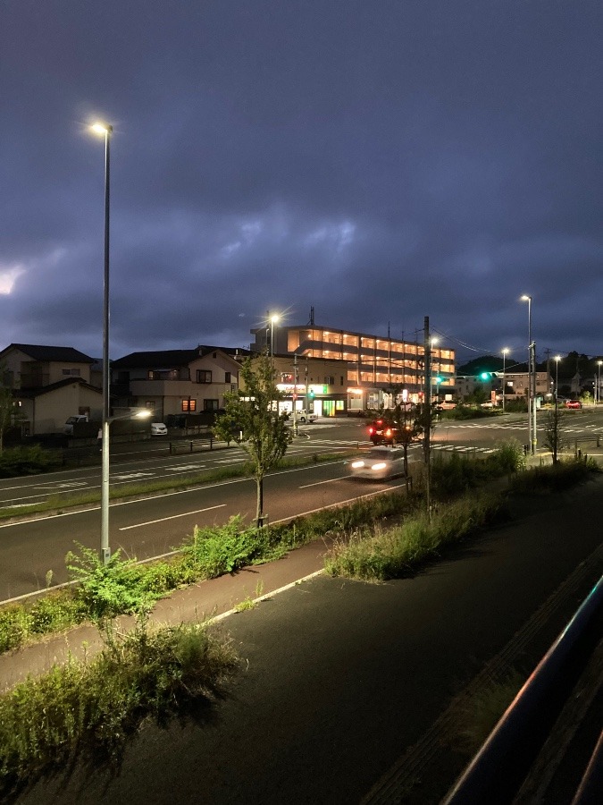 夜の散歩^_^足の筋力低下ふせごう❗️