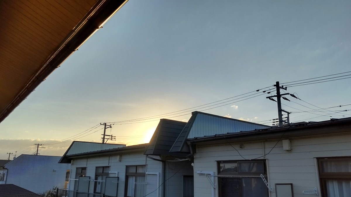 台風後の夕陽！