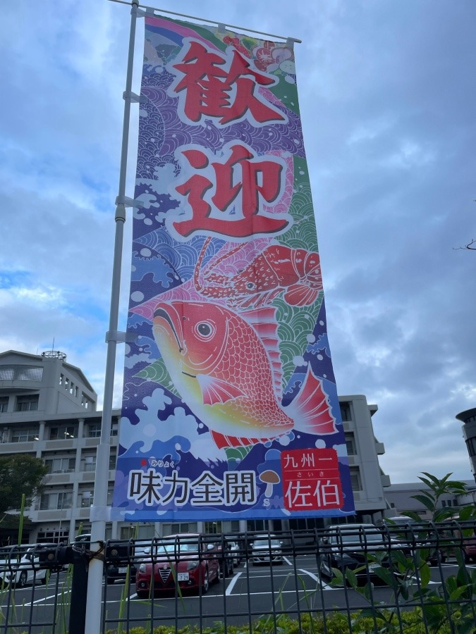 大分県佐伯市の宣伝旗