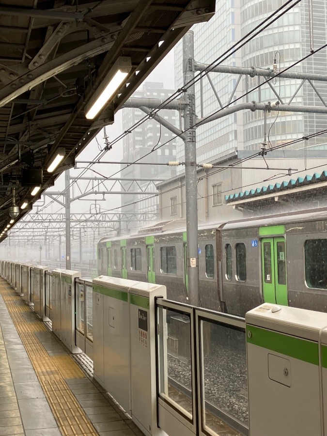 降ってますね☔️〜❗️秋葉原山手線