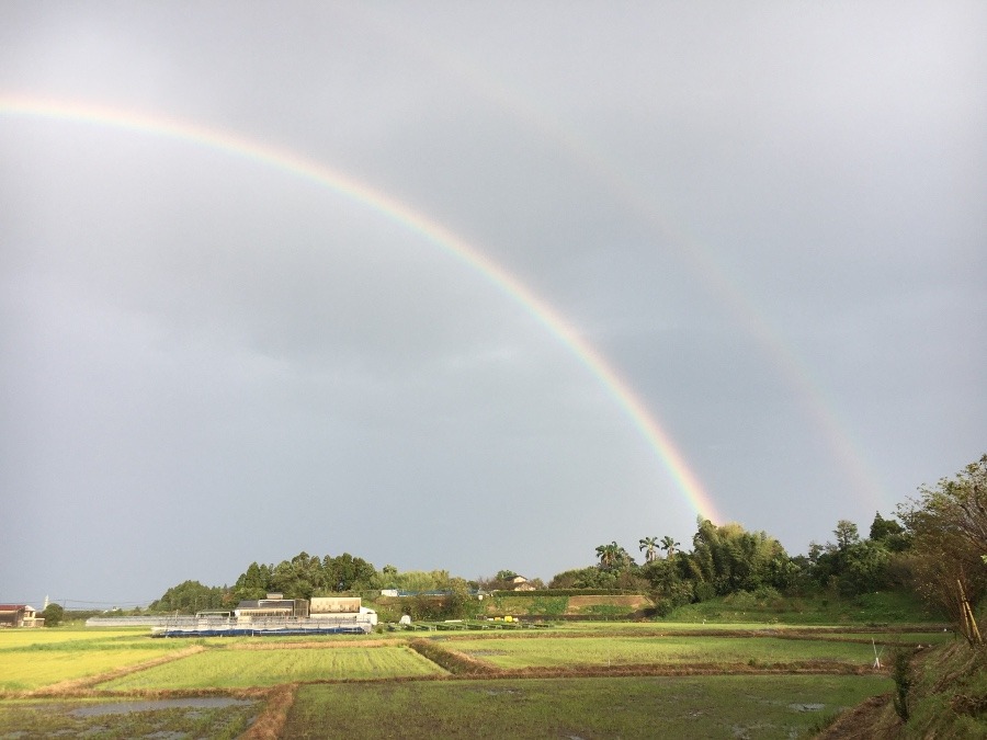 ⭕️きれいな虹🌈、それも二重の❣️(^O^)