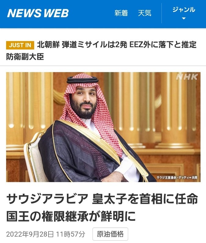 サウジアラビア皇太子、新首相に任命‼️中東の司令塔だね⁉️