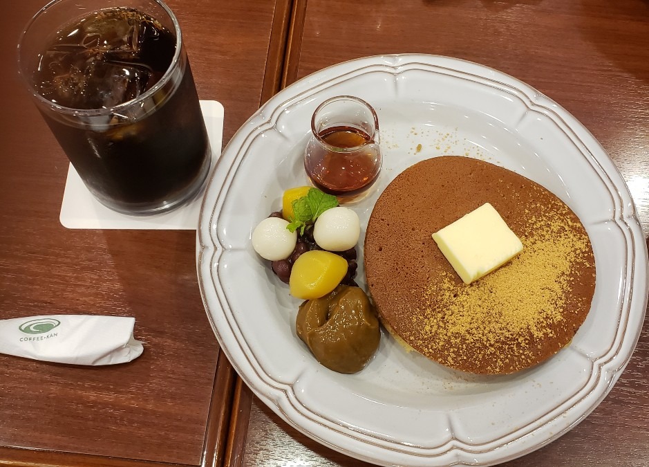 栗とほうじ茶クリームのホットケーキ