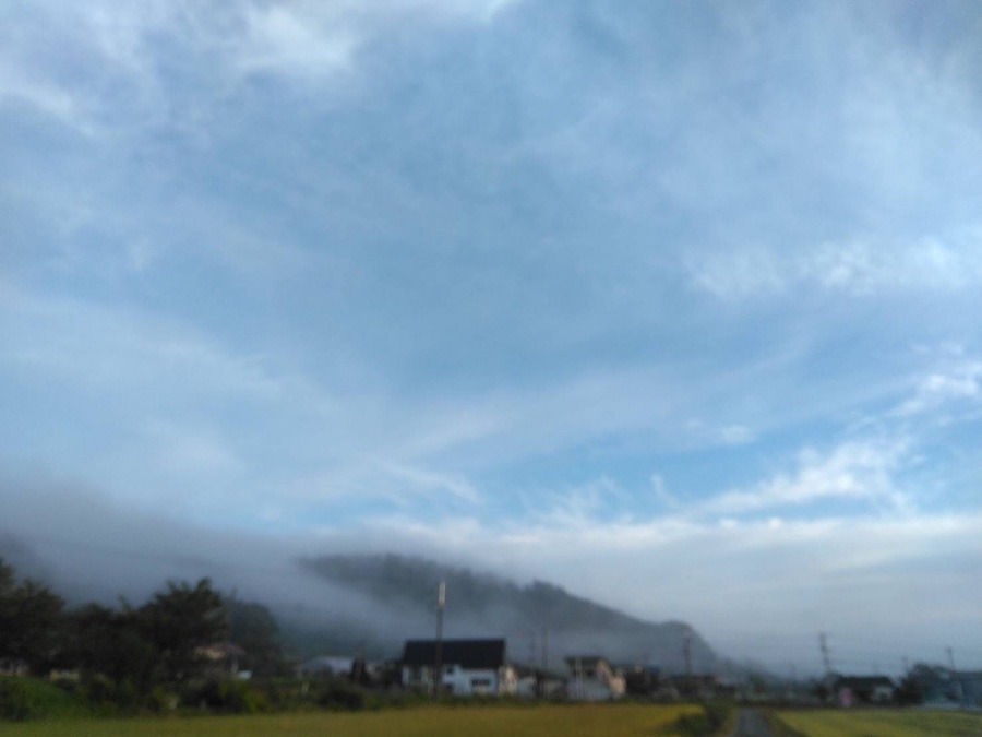 山が雲に覆われて…