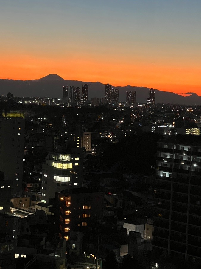 夕方の富士山