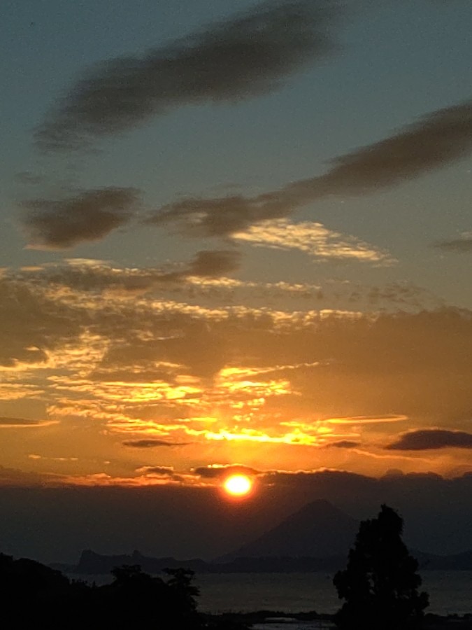 夕焼け🌇開聞岳