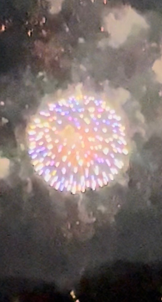 かわいい色の花火（ちょっとピンボケ）