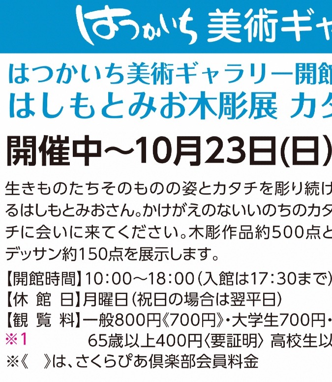 はしもとみお木彫展