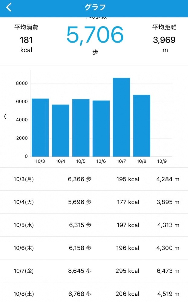 6768歩　10/8