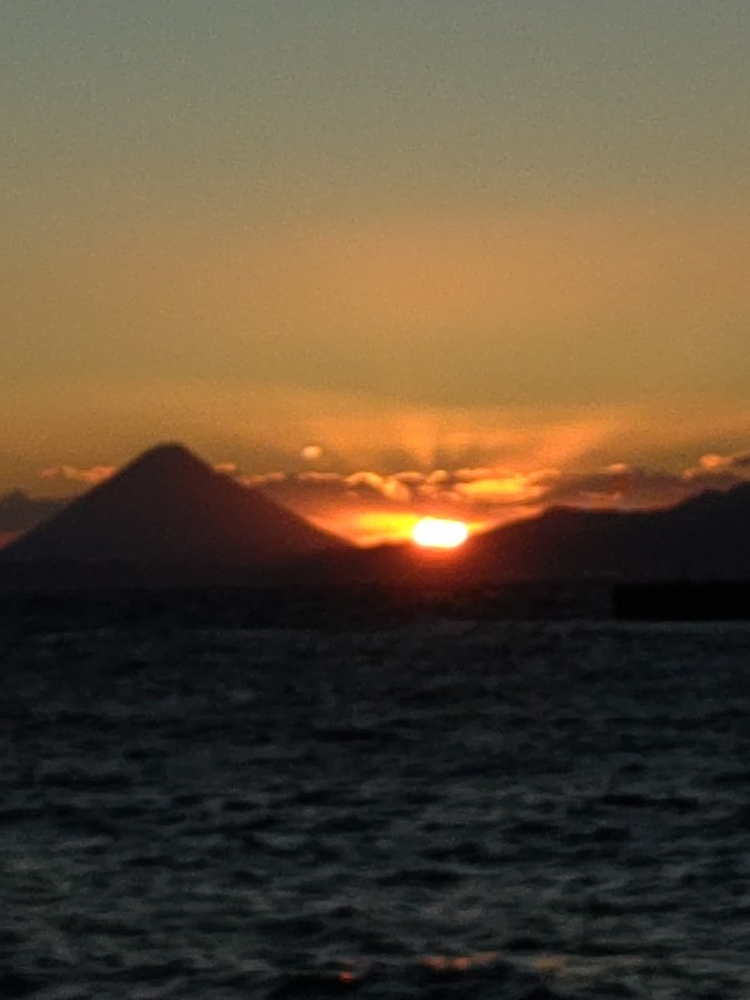 開聞岳の夕焼け🌇