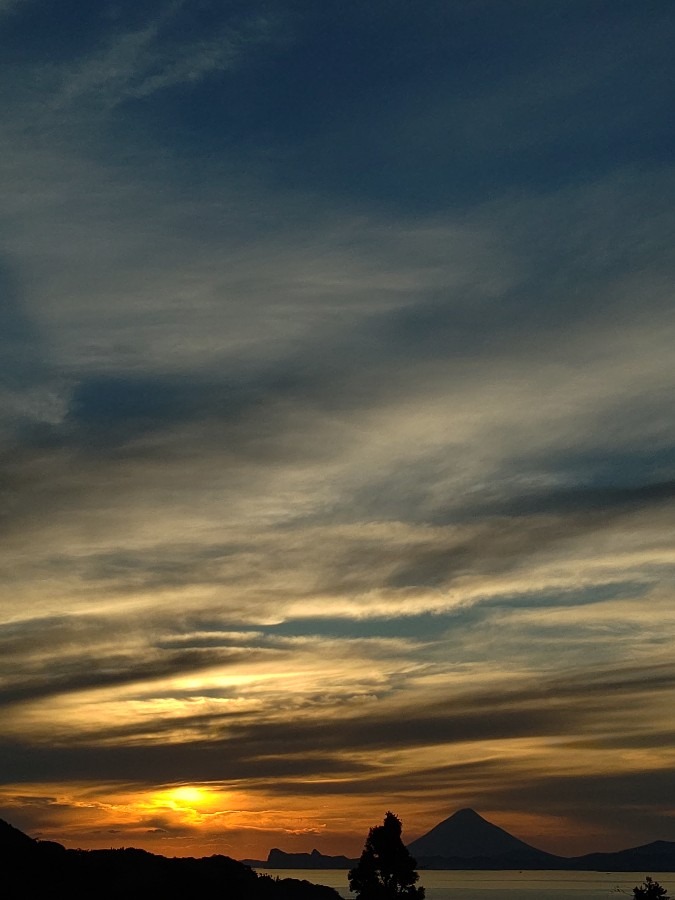 開聞岳の夕焼け🌇