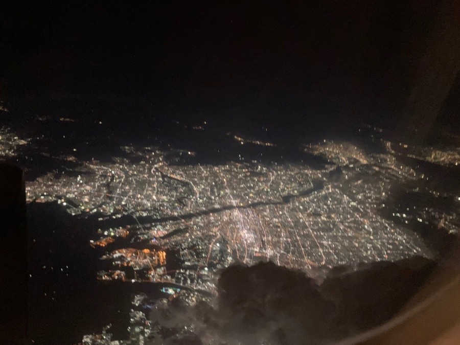 飛行機からの夜景