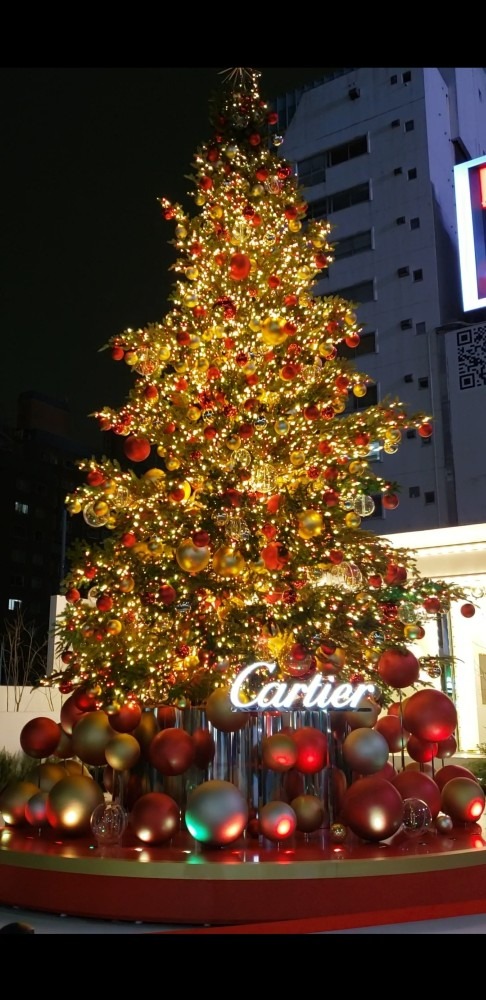 表参道交差点♪のクリスマスツリー（続_夜景動画）