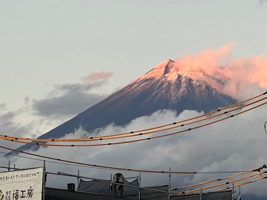 夕焼けの富士山