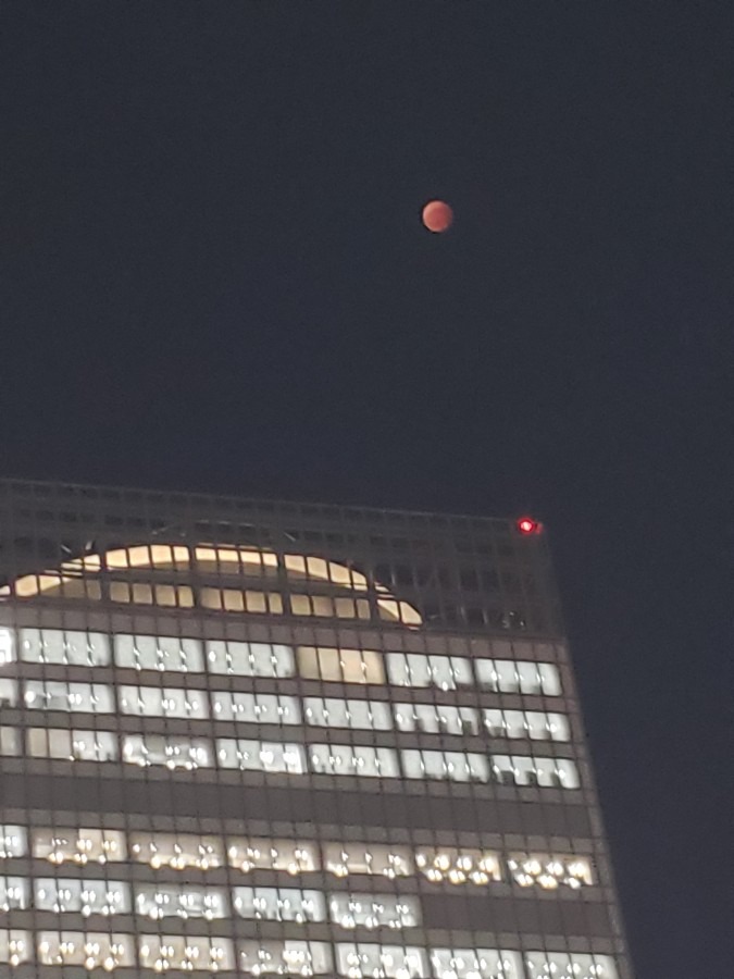 新宿の夜空も✨皆既月食