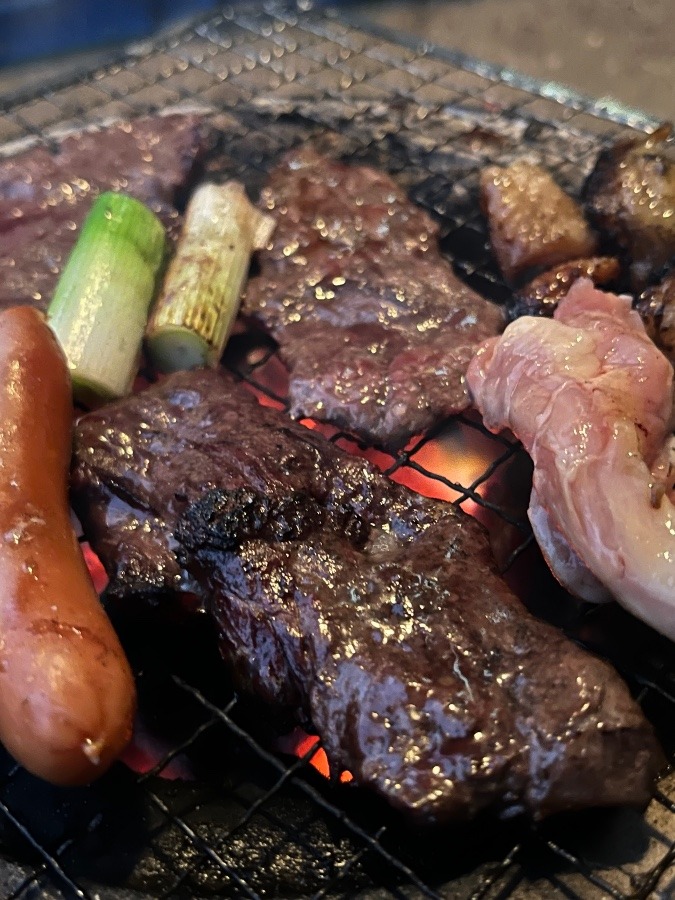 今晩は七輪で焼肉🔥🥩