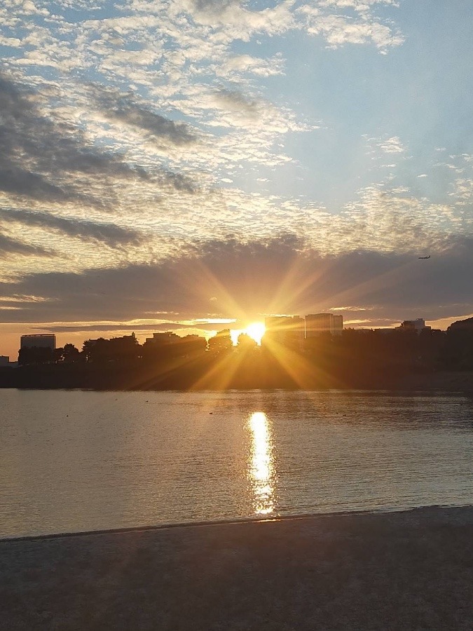 お台場海浜公園の夕焼け