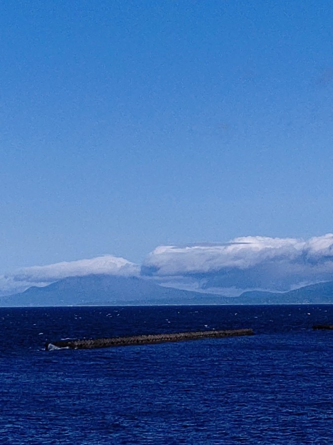 今朝の桜島🌋雨上がり🌈