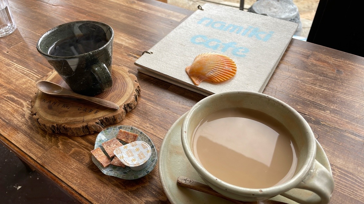 海見ながら、お茶しました❣️😊