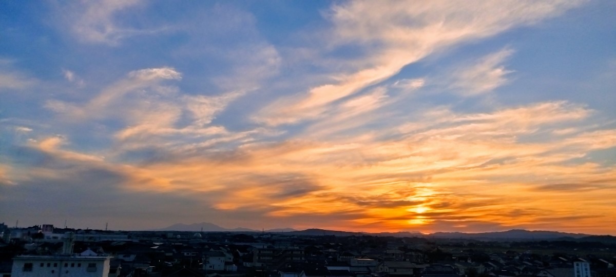 都城市（2022/11/16）綺麗な夕焼け😊↗️（西の空）