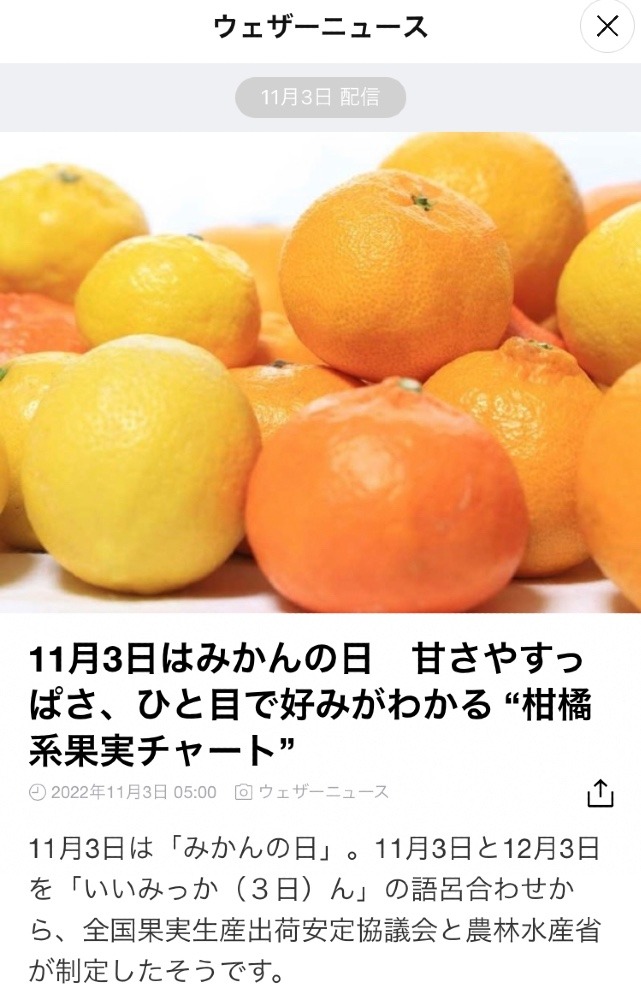 11/3  みかんの日🍊