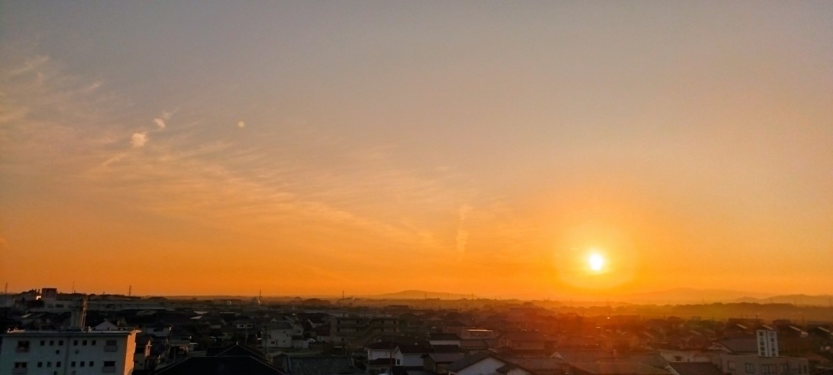 都城市（2022/11/4）綺麗な夕焼け😊↗️（西の空）