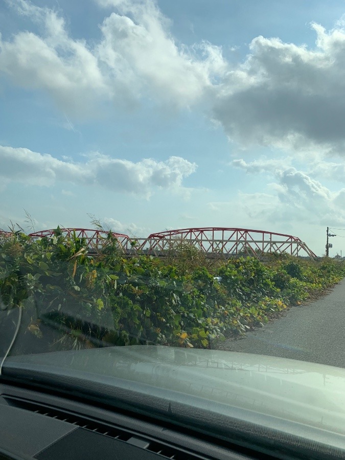 筑後川の赤い橋　六五郎橋🌉
