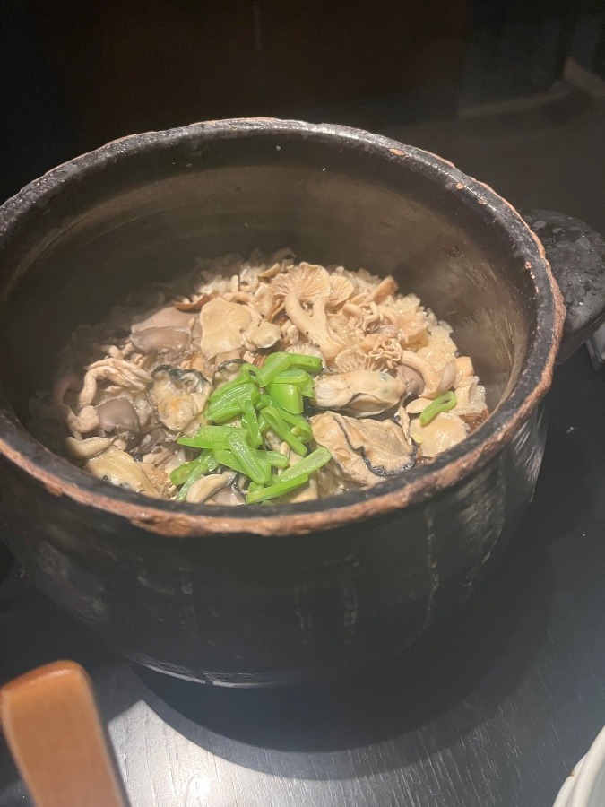 牡蠣とキノコの炊き込みご飯