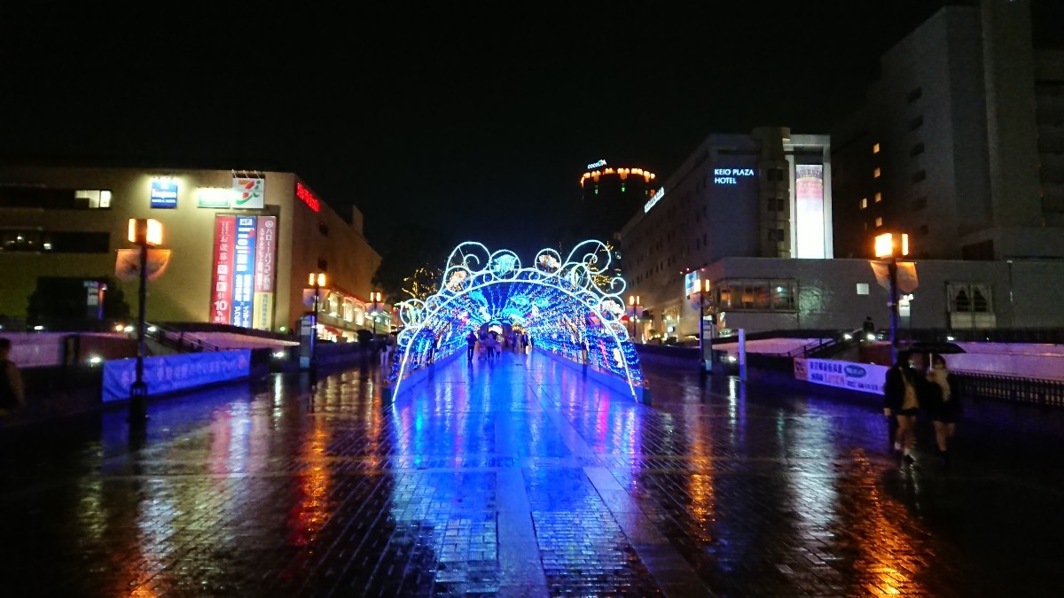 雨の中のイルミネーション⛄🎄✨