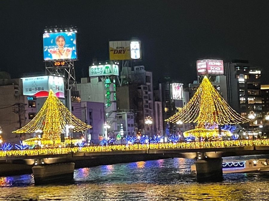 橋のイルミネーション✨✨