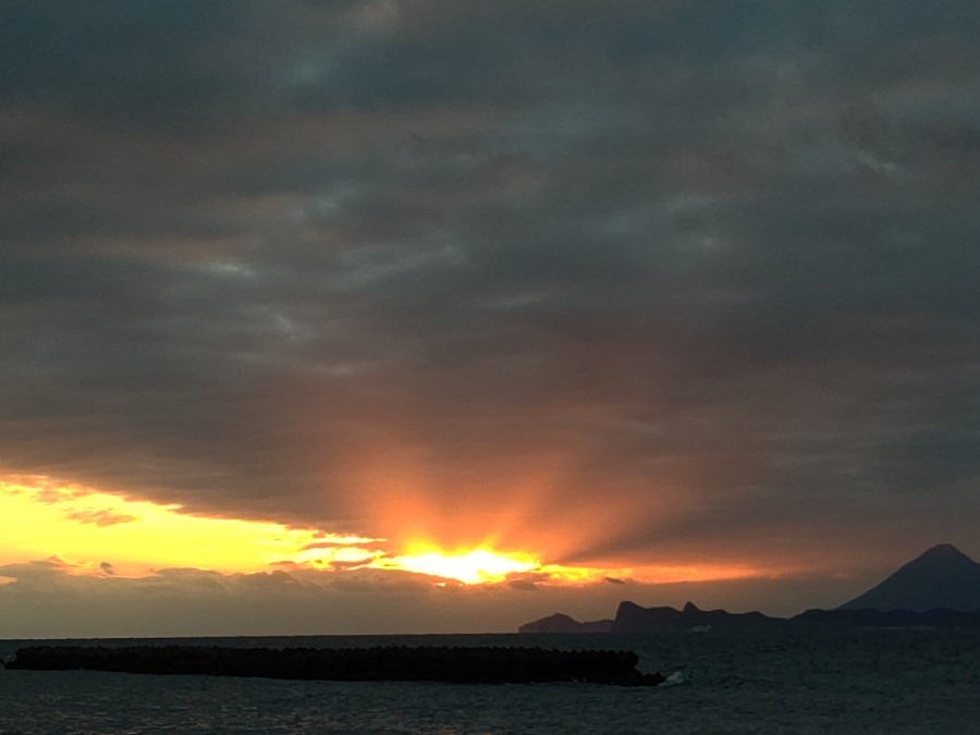 夕焼け❗️冷え込みの中！