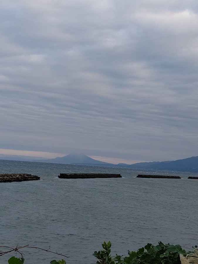 今朝の桜島🌋☁️雲リ空