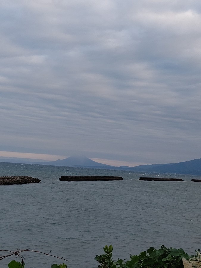 今朝の桜島🌋☁️雲リ空