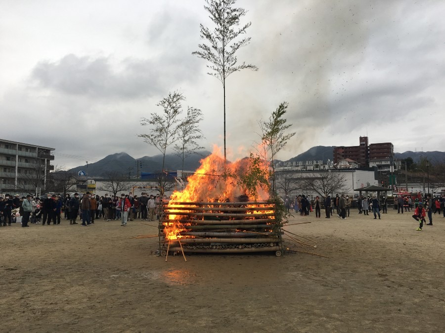１月１５日、今日は、町内会・自治会主催の「どんと焼き」に行ってきました。