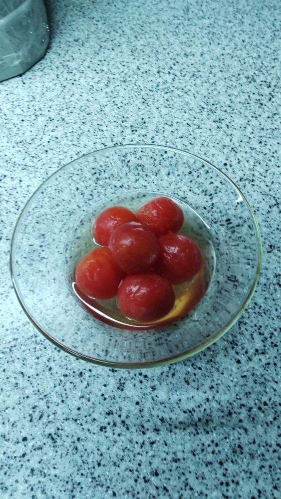 今日の晩御飯2(ミニトマトのお浸し)