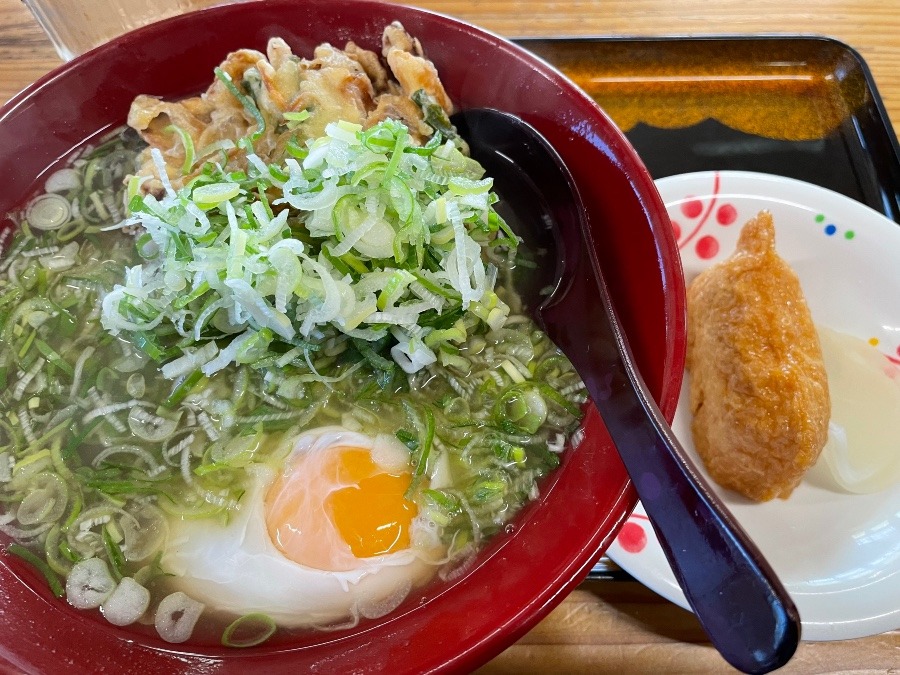 ネギたっぷり野菜天そば🍴😁