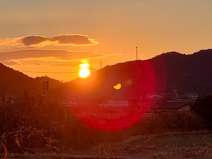 雪だるまみたいな朝日です！