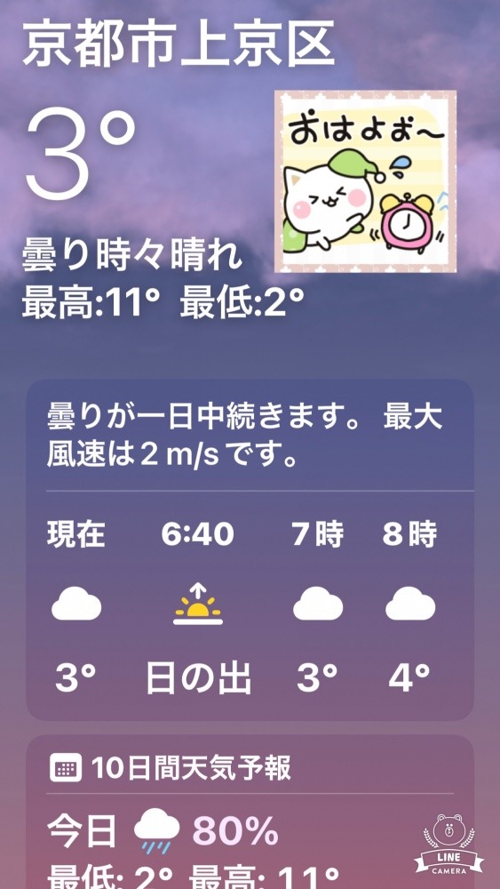 今朝の天気❣️