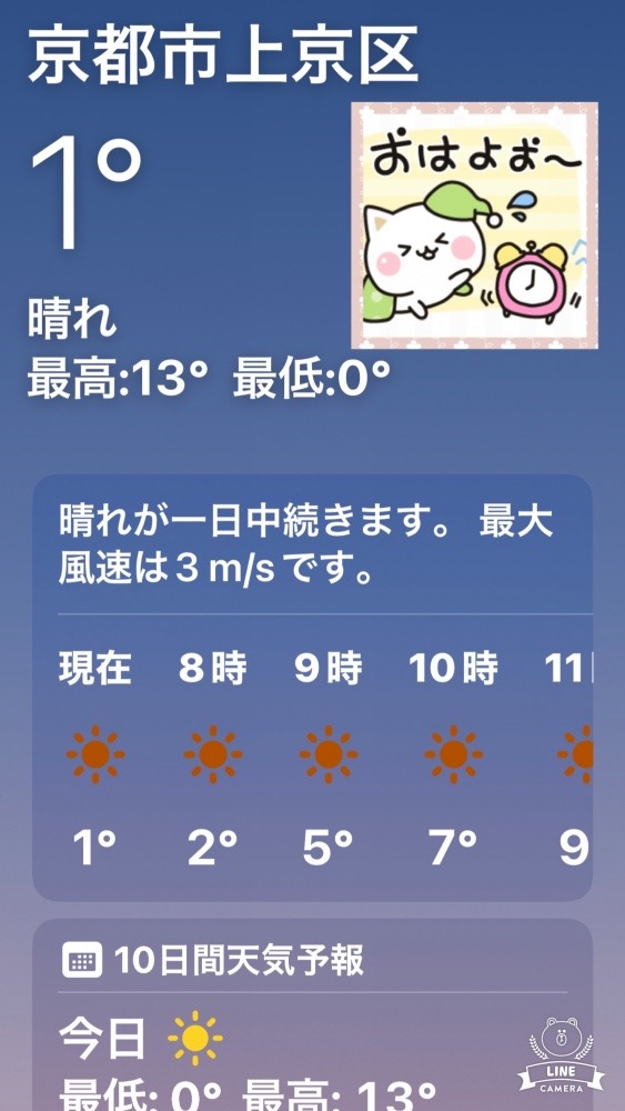 今朝の天気❣️