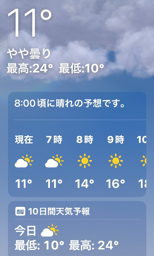 今朝の天気❣️