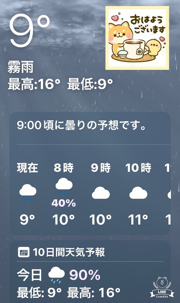 今朝の天気❣️