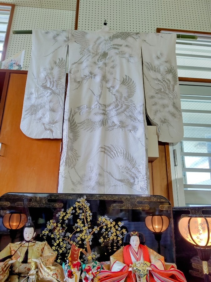 パーク高須中❕武道館をおひなさまでいっぱいにしたい！手刺繍の白無垢の打掛け🎎