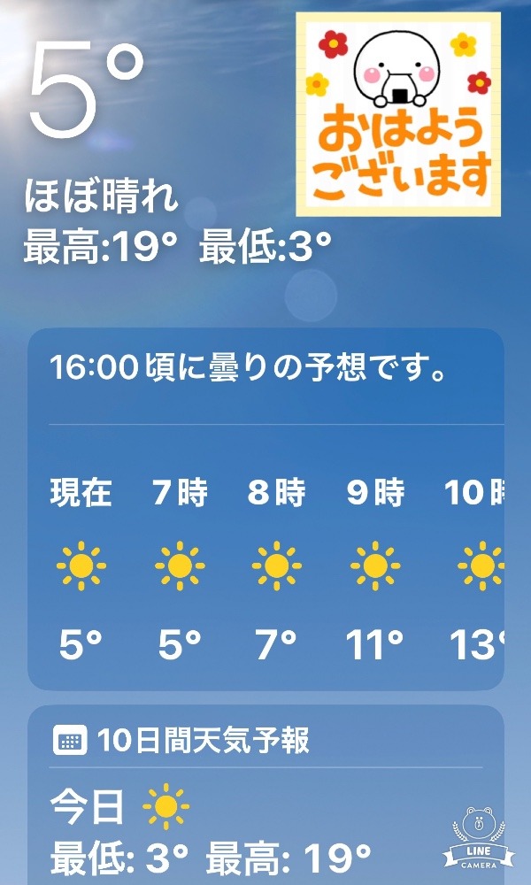 今朝の天気❣️