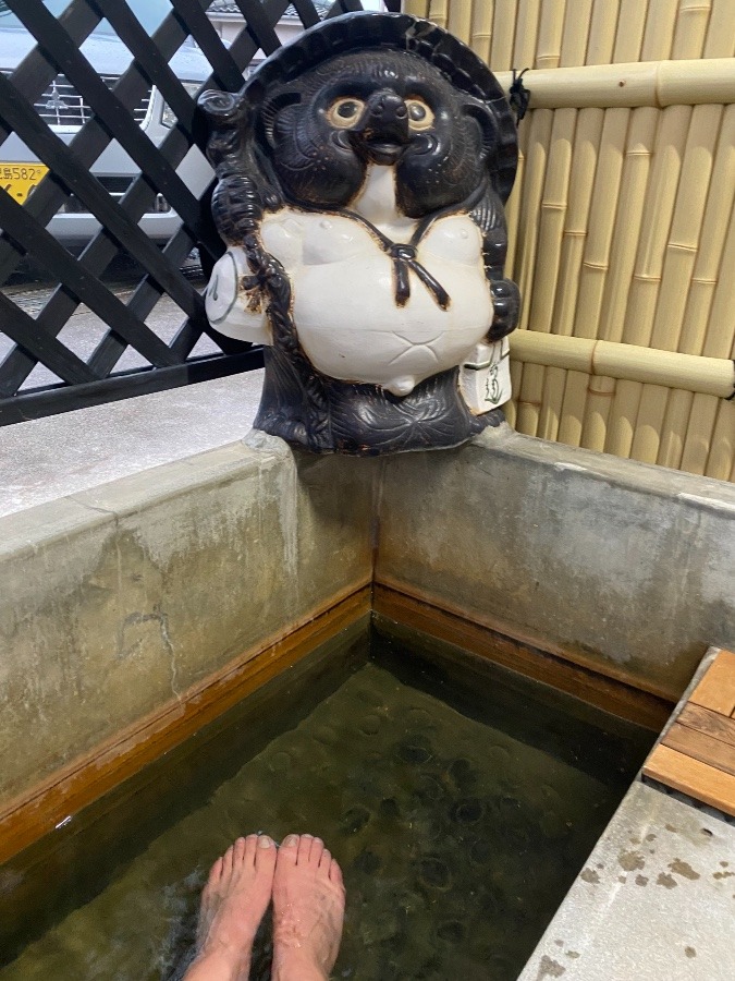 親狸と足湯♨️温泉